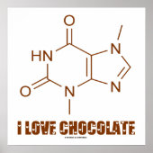 I Love Chocolate (Theobromine Chemical Molecule) Poster (Voorkant)