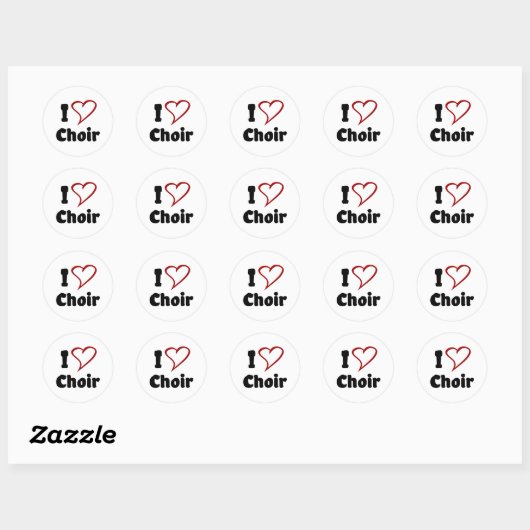 I Love Choir Ronde Sticker (Vel)