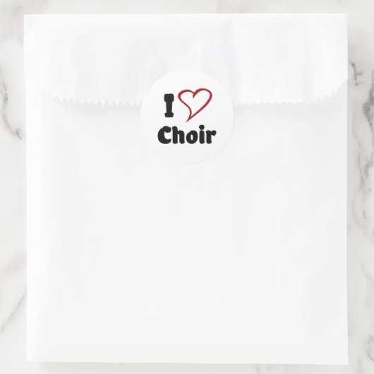 I Love Choir Ronde Sticker (Tas)