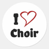 I Love Choir Ronde Sticker (Voorkant)