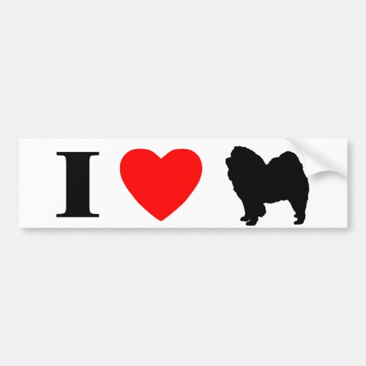 I Love Chow Chows Bumpersticker (Voorkant)