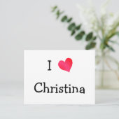 I Love Christina Briefkaart (Staand voorkant)