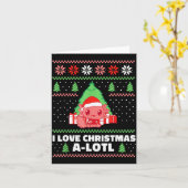 I Love Christmas A-lotl Axolotl In Santa Hat Ugly Kaart (Gele Bloem)