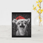 I Love Christmas Chihuahua  Kaart (Gele Bloem)