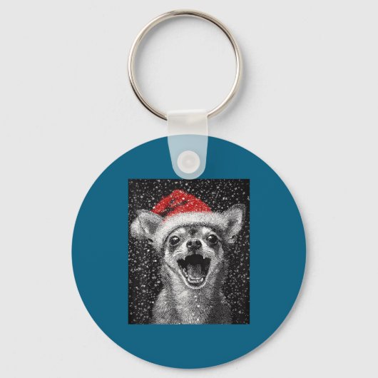 I Love Christmas Chihuahua Sleutelhanger (Voorkant)