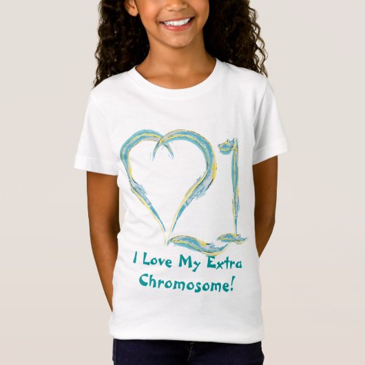 I Love Chromosome 21 T-shirt (Voorkant)