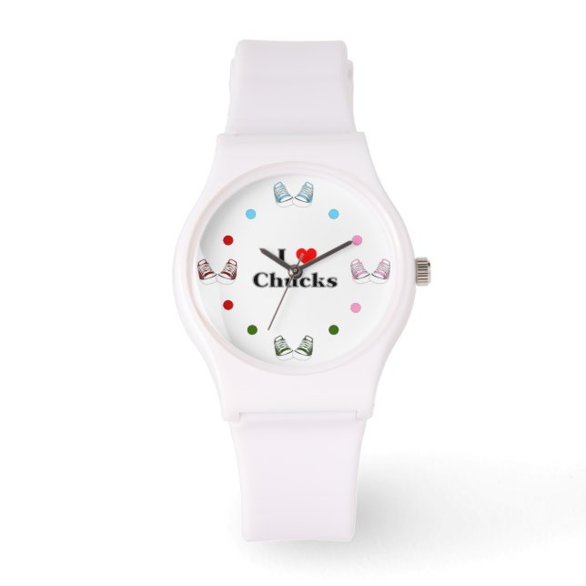 I Love Chucks Watch (white) Horloge (Voorkant)
