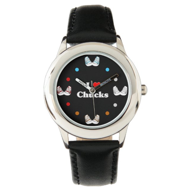I Love Chucks Watch (zwart) Horloge (Voorkant)