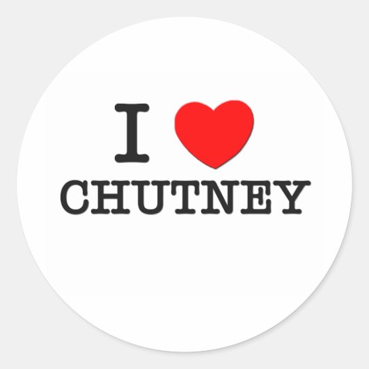 I Love Chutney Ronde Sticker (Voorkant)