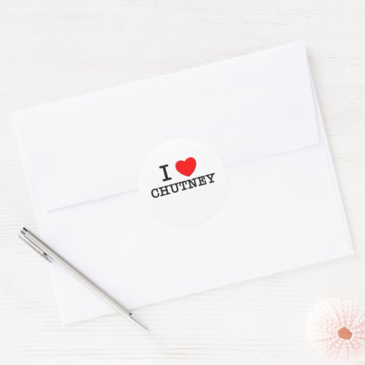 I Love Chutney Ronde Sticker (Envelop)