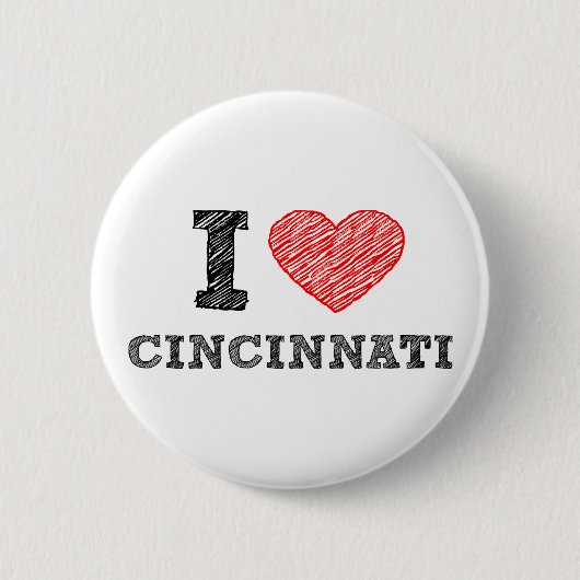 I-Love-Cincinnati Ronde Button 5,7 Cm (Voorkant)