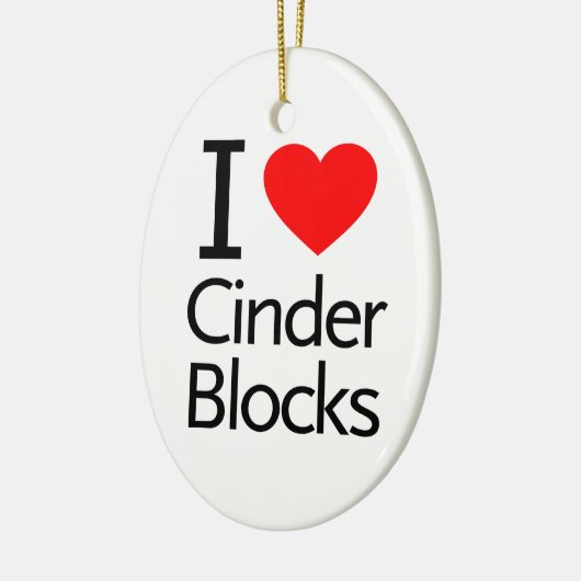 I Love Cinder Blocks Keramisch Ornament (Links)