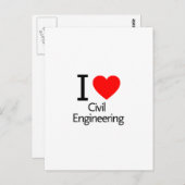 I Love Civil Engineering Briefkaart (Voorkant / Achterkant)