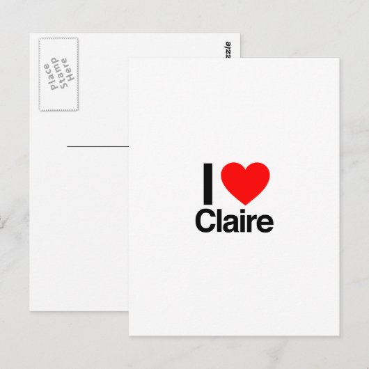 i love claire briefkaart (Voorkant / Achterkant)