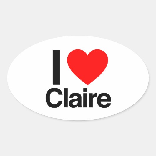 i love claire ovale sticker (Voorkant)