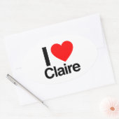 i love claire ovale sticker (Envelop)