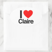 i love claire ovale sticker (Tas)