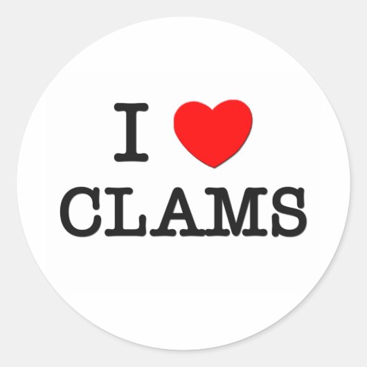 I Love CLAMS ( eten ) Ronde Sticker (Voorkant)