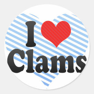 I Love Clams Ronde Sticker