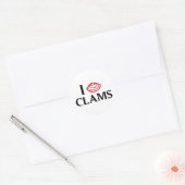 I Love Clams Ronde Sticker (Envelop)
