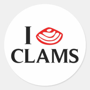 I Love Clams Ronde Sticker