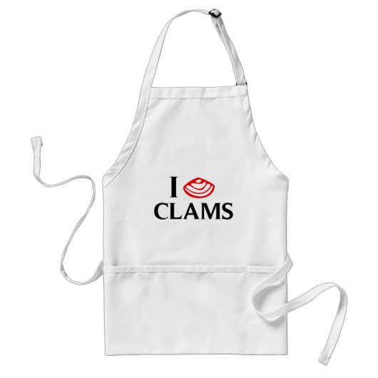 I Love Clams Standaard Schort (Voorkant)