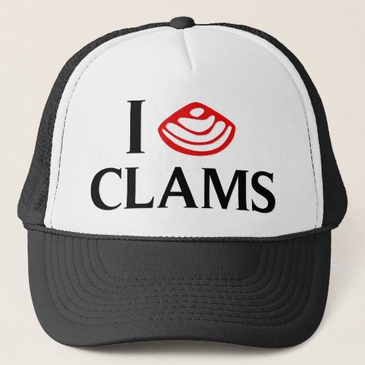 I Love Clams Trucker Pet (Voorkant)