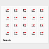 I Love Clams Vierkante Sticker (Vel)