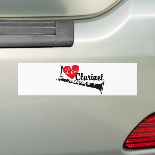 I Love Clarinet Bumpersticker (Op auto)