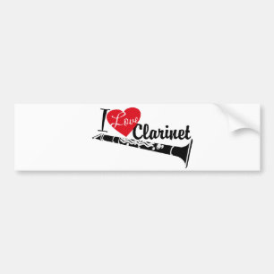 I Love Clarinet Bumpersticker