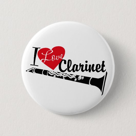 I Love Clarinet Ronde Button 5,7 Cm (Voorkant)