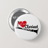 I Love Clarinet Ronde Button 5,7 Cm (Voorkant /achterkant)
