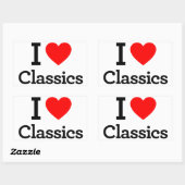 I Love Classics Rechthoekige Sticker (Vel)