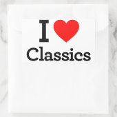 I Love Classics Rechthoekige Sticker (Tas)