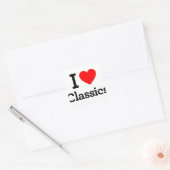I Love Classics Vierkante Sticker (Envelop)