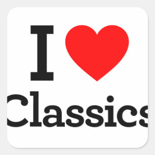 I Love Classics Vierkante Sticker