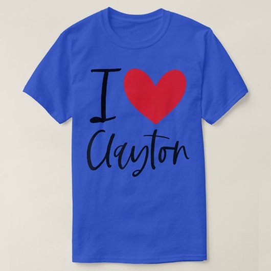 I Love Clayton Name Heart Personalized Mannen Guy T-shirt (Design voorkant)