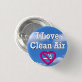 I Love Clean Air Ronde Button 3,2 Cm (Voorkant /achterkant)