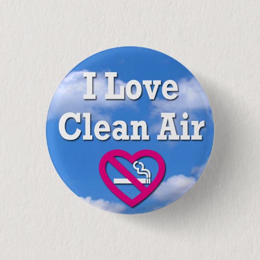 I Love Clean Air Ronde Button 3,2 Cm (Voorkant)
