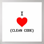 I Love Clean Code Poster (Voorkant)