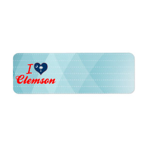 I Love Clemson, South Carolina Etiket