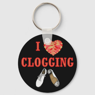 I Love Clogging Heart Shoe Sleutelhanger
