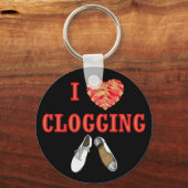 I Love Clogging Heart Shoe Sleutelhanger (Voorkant)