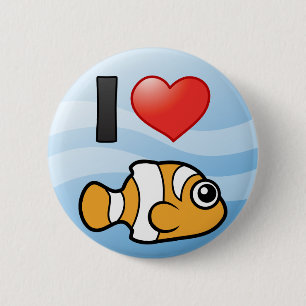I Love Clownfish Ronde Button 5,7 Cm