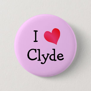 I Love Clyde Ronde Button 5,7 Cm