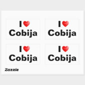 I love Cobija Rechthoekige Sticker (Vel)