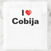 I love Cobija Rechthoekige Sticker (Tas)