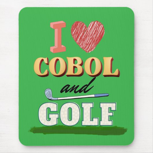 I Love Cobol Programming and Golf  Muismat (Voorkant)