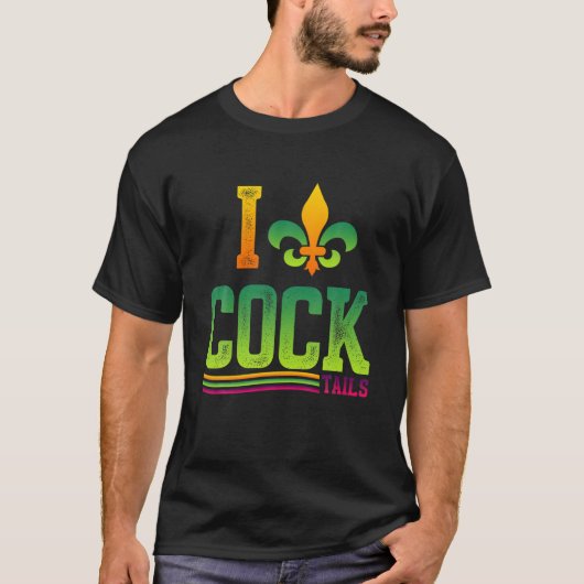 I Love Cocktails Mardi Gras T-shirt (Voorkant)