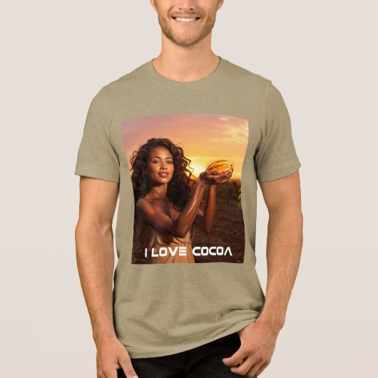 I LOVE COCOA Tri-Blend SHIRT (Voorkant)